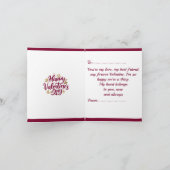 ロマンチックなバレンタインデー | ブルゴーニュと金ゴールドハート 招待状 (内部)