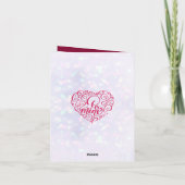 ロマンチックなバレンタインデー | ブルゴーニュと金ゴールドハート 招待状 (裏面)