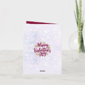 ロマンチックなバレンタインデー | ブルゴーニュと金ゴールドハート 招待状 (裏面)