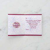 ロマンチックなバレンタインデー | ブルゴーニュと金ゴールドハート 招待状 (内部)