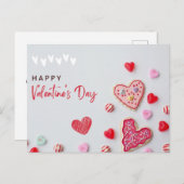 ロマンチックなバレンタインデー ポストカード (正面/裏面)