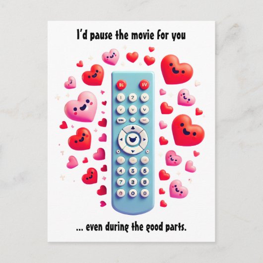 ロマンチックなバレンタインデー | ムービーを一時停止する シーズンポストカード (正面)
