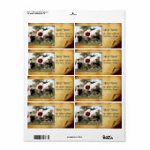 ロマンチックなバレンタインレター，赤ワックスシールモノグラム ラベル (フルシート)