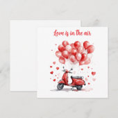 ロマンチックなバレンタインレッドスクーター イタリア シーズンカード (正面/裏面)