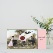 ロマンチックなバレンタイン文字、赤ワックスシール シーズンカード (スタンド正面)