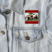 ロマンチックなバレンタイン文字、赤ワックスシール 缶バッジ (インサイチュ)