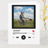 ロマンチックなバレンタイン音楽カスタムプレーヤーの写真 カード (黄色い花)