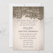 ロマンチックなバーンウッドアンドレースエレガントな結婚式 招待状 (正面)