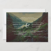 ロマンチックなパインズマウンテンズレイクデスティネーションウェディング マグネット招待状 (正面)
