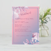 ロマンチックなパステルさくらんぼブロッサム結婚桜 招待状 (スタンド正面)