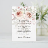 ロマンチックなパステルウォーターカラーバラ結婚ズサンキューユー サンキューカード (スタンド正面)