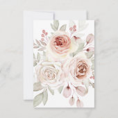 ロマンチックなパステルウォーターカラーバラ結婚ズサンキューユー サンキューカード (裏面)