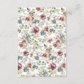 ロマンチックなパステルカラーの花のウェディング同封カード エンクロージャーカード (裏面)