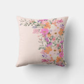 ロマンチックなパステルカラーの野生の花 春のブライダルシャワー クッション (裏面)