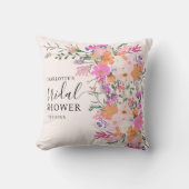 ロマンチックなパステルカラーの野生の花 春のブライダルシャワー クッション (正面)