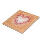 ロマンチックなパステルハートと抽象芸術シェイプデザイン タイル (側面)