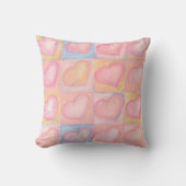 ロマンチックなパステルハート – ピンクラブバレンタインデー クッション (正面)