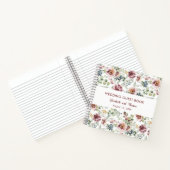 ロマンチックなパステルバラ結婚フローラのゲストブック ノートブック (内部)