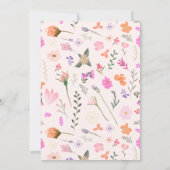 ロマンチックなパステルワイルドフラワーズ春の結婚式 招待状 (裏面)