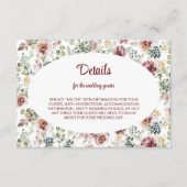 ロマンチックなパステル結婚の花の囲いカード エンクロージャーカード (正面)