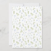 ロマンチックなパステル結婚ブルーの花のテーブル番号 招待状 (裏面)