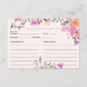 ロマンチックなパステル野生の花春ブライダルレシピ エンクロージャーカード (正面)