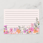 ロマンチックなパステル野生の花春ブライダルレシピ エンクロージャーカード (裏面)