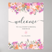 ロマンチックなパステル野生の花春歓迎 ポスター (正面)