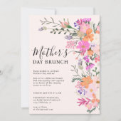 ロマンチックなパステル野生の花春母の日 招待状 (正面)