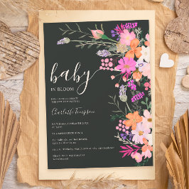 ロマンチックなパステル野生の花春赤ちゃんシャワー 招待状