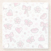 ロマンチックなパターン ガラスコースター (裏面)