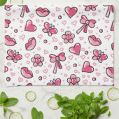 ロマンチックなパターン キッチンタオル (折り畳み)