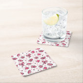 ロマンチックなパターン スクエアペーパーコースター (インサイチュ)