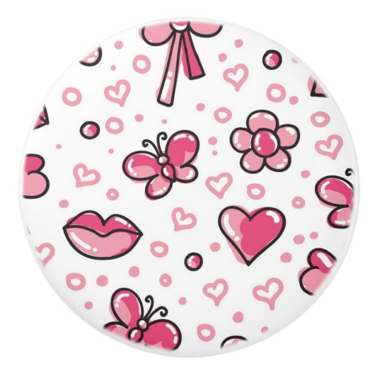 ロマンチックなパターン セラミックノブ (正面)