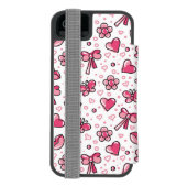 ロマンチックなパターン INCIPIO iPhoneウォレットケース (フォリオ裏面)