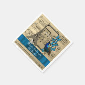 ロマンチックなパリと音楽シートヴィンテージ結婚式 スタンダードカクテルナプキン (角)