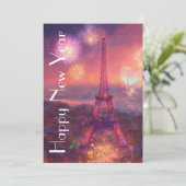 ロマンチックなパリのスカイライン　新年の願い シーズンカード (スタンド正面)