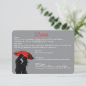 ロマンチックなパリの赤い傘ラブシルエット エンクロージャーカード (スタンド正面)