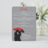 ロマンチックなパリの赤い傘  愛のシルエット エンクロージャーカード (スタンド正面)