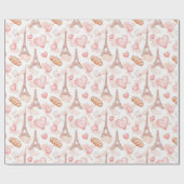 ロマンチックなパリをテーマにしたラッピング紙 ラッピングペーパー (フラット)