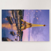 ロマンチックなパリエッフェルタワーナイトシーン ジグソーパズル (横)