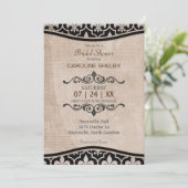 ロマンチックなパリスタイルの洗練された ブライダルシャワーの招待状 招待状 (スタンド正面)