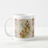 ロマンチックなパリラバーズピンクシャビシック コーヒーマグカップ (左)