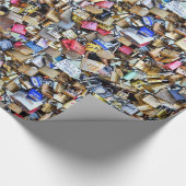 ロマンチックなパリ愛南京錠 ラッピングペーパー (角)