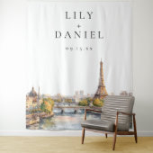 ロマンチックなパリ結婚フランスの写真の背景 タペストリー (インサイチュ)