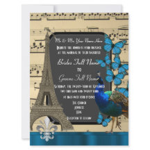 ロマンチックなパリ、孔雀と蝶結婚の