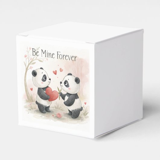 ロマンチックなパンダのカード – Be Mine Forever フェイバーボックス (正面サイド)