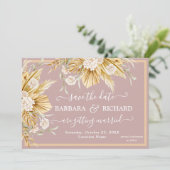 ロマンチックなパンパスグラス結婚フローラ救ズデート 招待状 (スタンド正面)