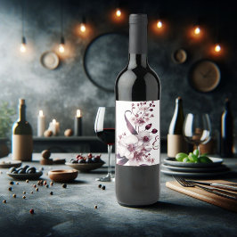 ロマンチックなパーソナライズ オーチッド ワインラベル