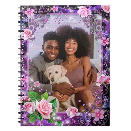 ロマンチックなパーソナライズ スパイラル ノートブック (正面)